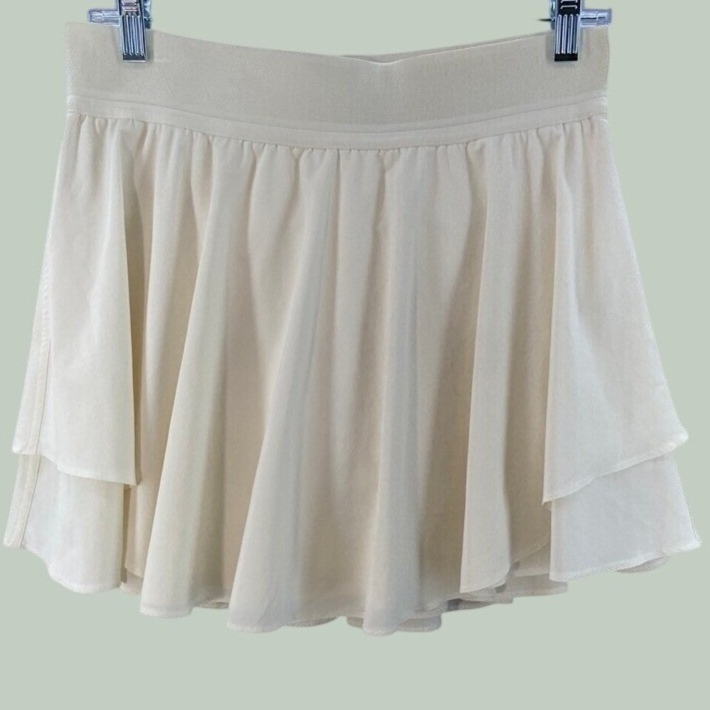 Lululemon Court Rival High-Rise Skort Women 8 Cream Tiered Pickleball Skirt